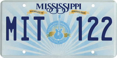 MS license plate MIT122