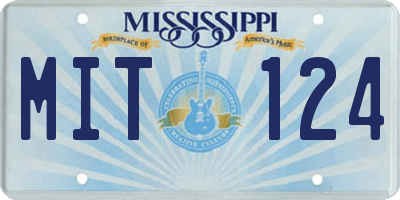 MS license plate MIT124