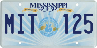 MS license plate MIT125