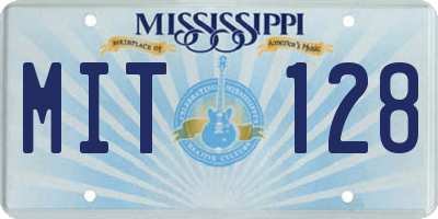 MS license plate MIT128