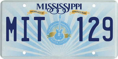 MS license plate MIT129