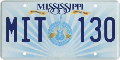 MS license plate MIT130