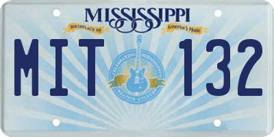 MS license plate MIT132