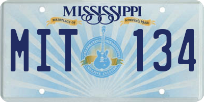 MS license plate MIT134