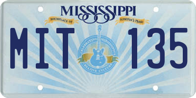 MS license plate MIT135