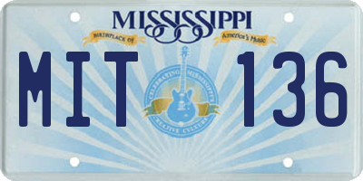 MS license plate MIT136