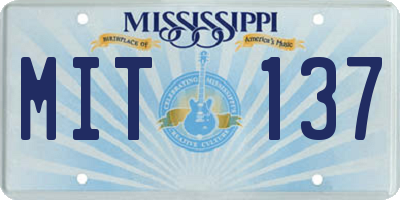 MS license plate MIT137