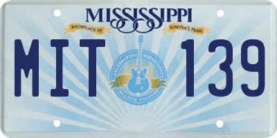 MS license plate MIT139