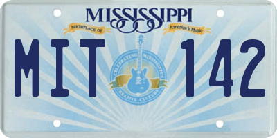 MS license plate MIT142