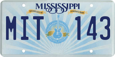 MS license plate MIT143