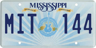 MS license plate MIT144
