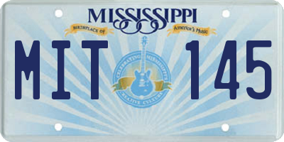 MS license plate MIT145