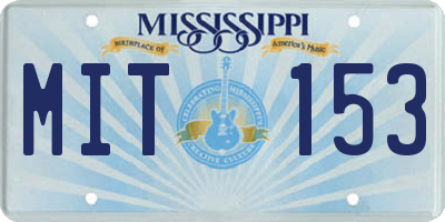 MS license plate MIT153