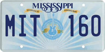 MS license plate MIT160