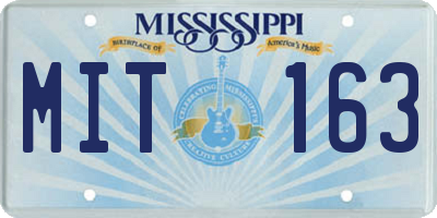MS license plate MIT163