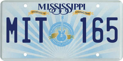 MS license plate MIT165