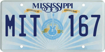 MS license plate MIT167