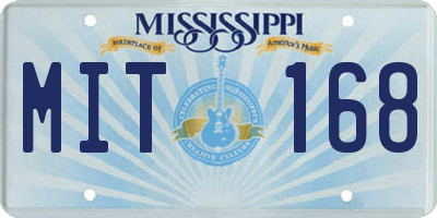 MS license plate MIT168