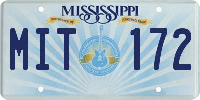 MS license plate MIT172
