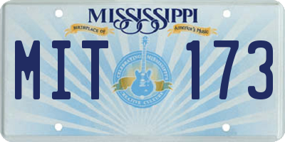 MS license plate MIT173