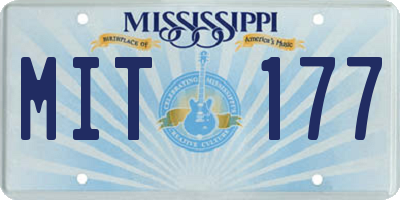MS license plate MIT177