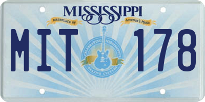 MS license plate MIT178