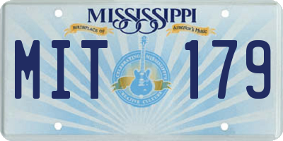 MS license plate MIT179