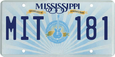 MS license plate MIT181