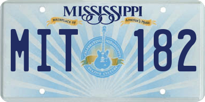 MS license plate MIT182