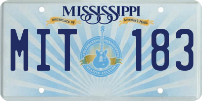 MS license plate MIT183