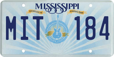 MS license plate MIT184