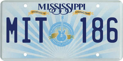 MS license plate MIT186