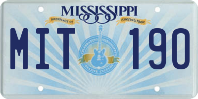 MS license plate MIT190