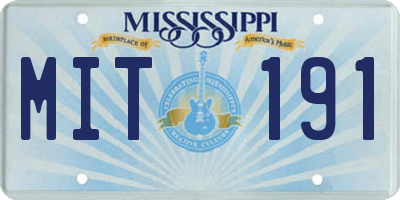 MS license plate MIT191