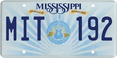 MS license plate MIT192