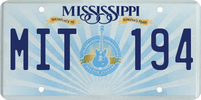 MS license plate MIT194
