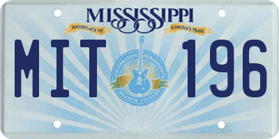 MS license plate MIT196