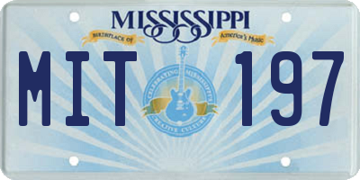 MS license plate MIT197