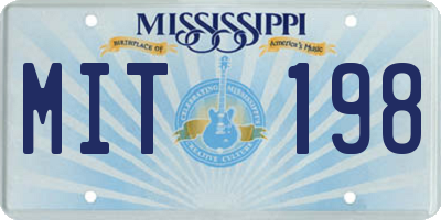 MS license plate MIT198