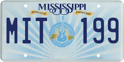 MS license plate MIT199