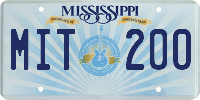MS license plate MIT200