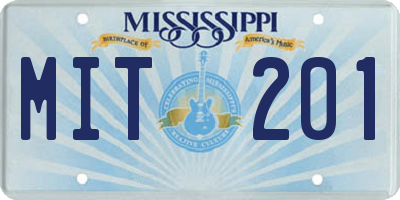 MS license plate MIT201