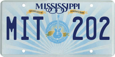 MS license plate MIT202