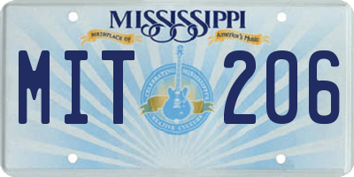 MS license plate MIT206