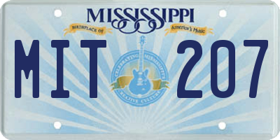 MS license plate MIT207