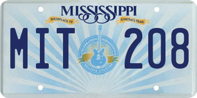 MS license plate MIT208