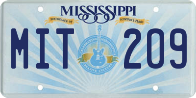MS license plate MIT209