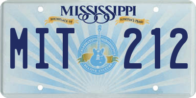 MS license plate MIT212