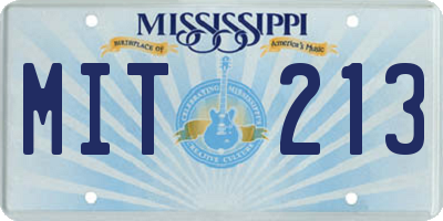 MS license plate MIT213
