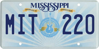 MS license plate MIT220